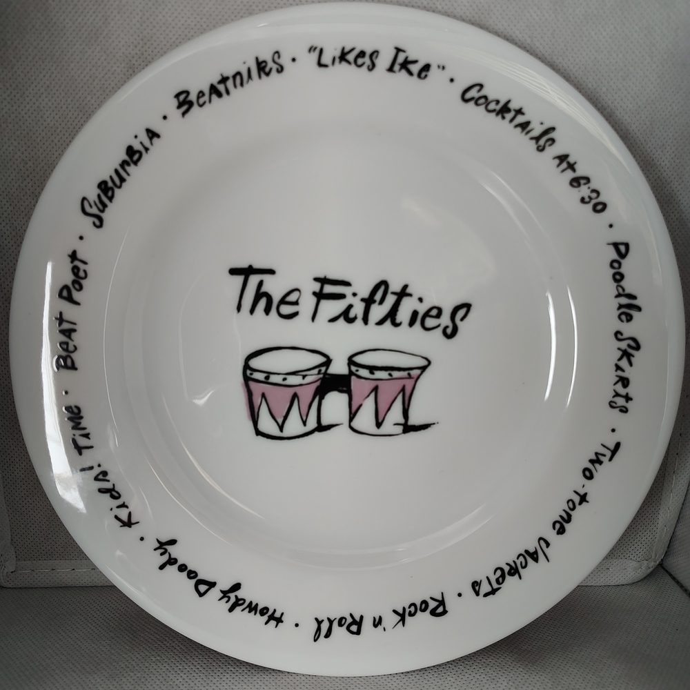 Pottery Barn 'The Fifties' White Decorative Plate